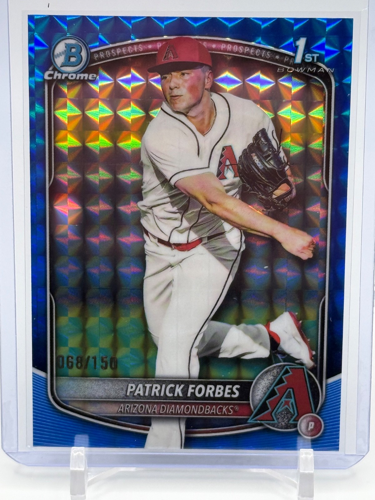 PATRICK FORBES 2025 BOWMAN CHROME DRAFT 1ST BLUE GEOMETRIC /150