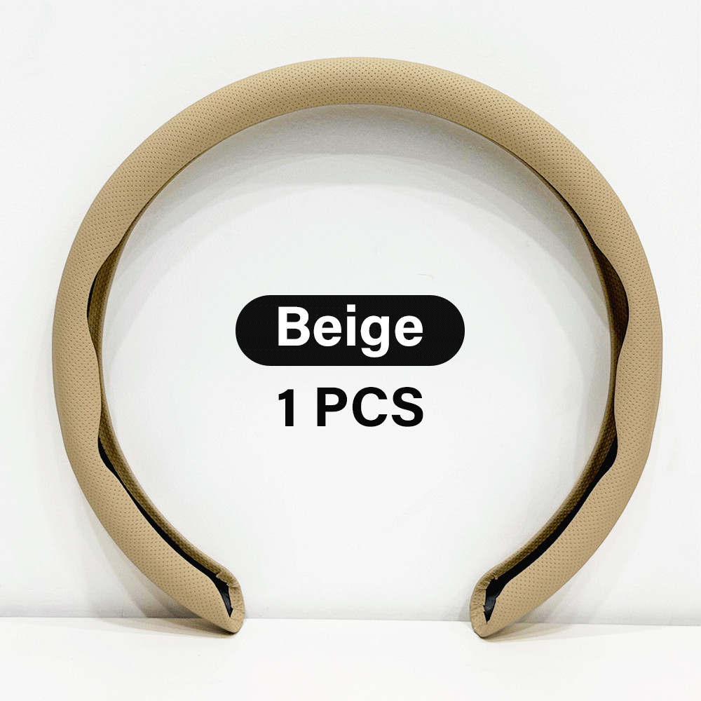 For Honda Steering Wheel Cover Nappa Leather Non-Slip Clip on Breathable 15 inch