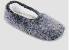 QTY 2 Women  s Faux Fur Slipper Socks Grippers Shearling Linning Size M/L 8-10