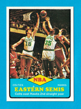 1973 Topps #63 NBA Eastern Semis Celtics vs Hawks NM-MT+ MINT Dave Cowens HOF
