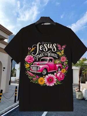 Take the Wheel Farm Truck - Christmas Xmas Graphic Pullover  Crew Neck, Regula