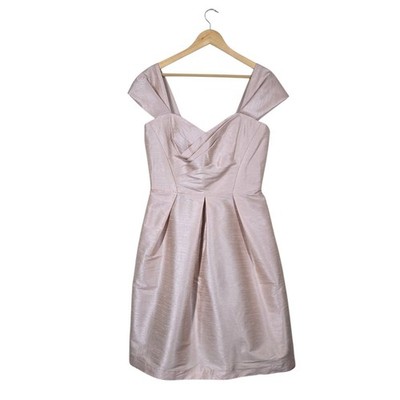 white christmas dresses Alfred Sung Dupioni Cocktail Dress Bow Accents Sleeveless in Silver 0 main image 0