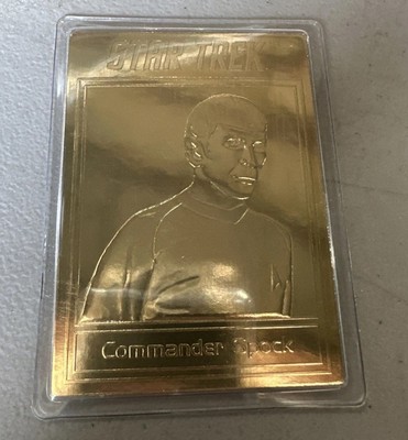 Commander Spock Star Trek Gold Covered Card 22kt Danbury Mint