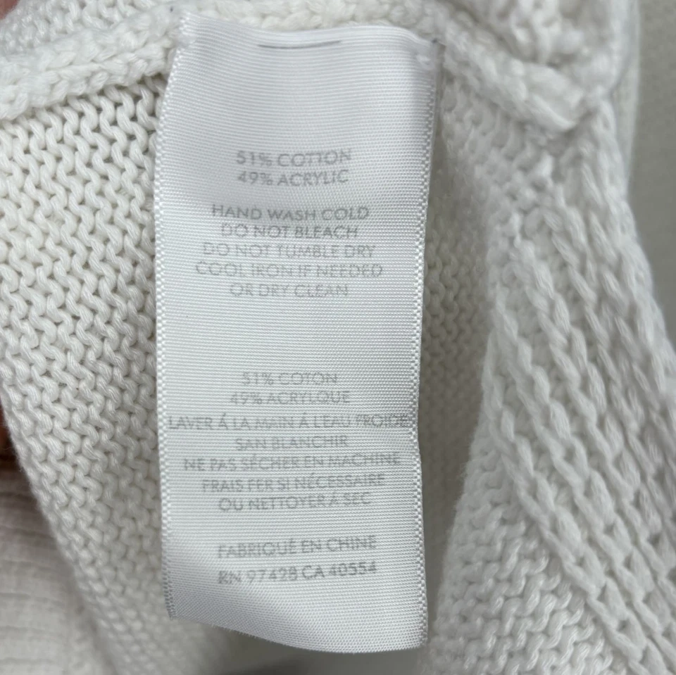 Suéter para mujer blanco + Warren tejido con capucha manga campana S blanco roto boho costero Foto 4 de 4