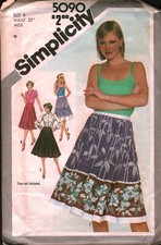 5090 Vintage Simplicity SEWING Pattern Misses Full Half Circle Skirts OOP Sew 6