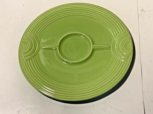FIESTA HOSTESS TRAY FOR CHIP & DIP GENUINE Homer Laughlin LEAD FREE CHARTREUSE