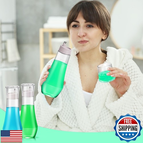 Mytium 2PCS Mouthwash Dispenser for Bathroom - 9 Oz Clear Mouthwash Container - Picture 4 of 5