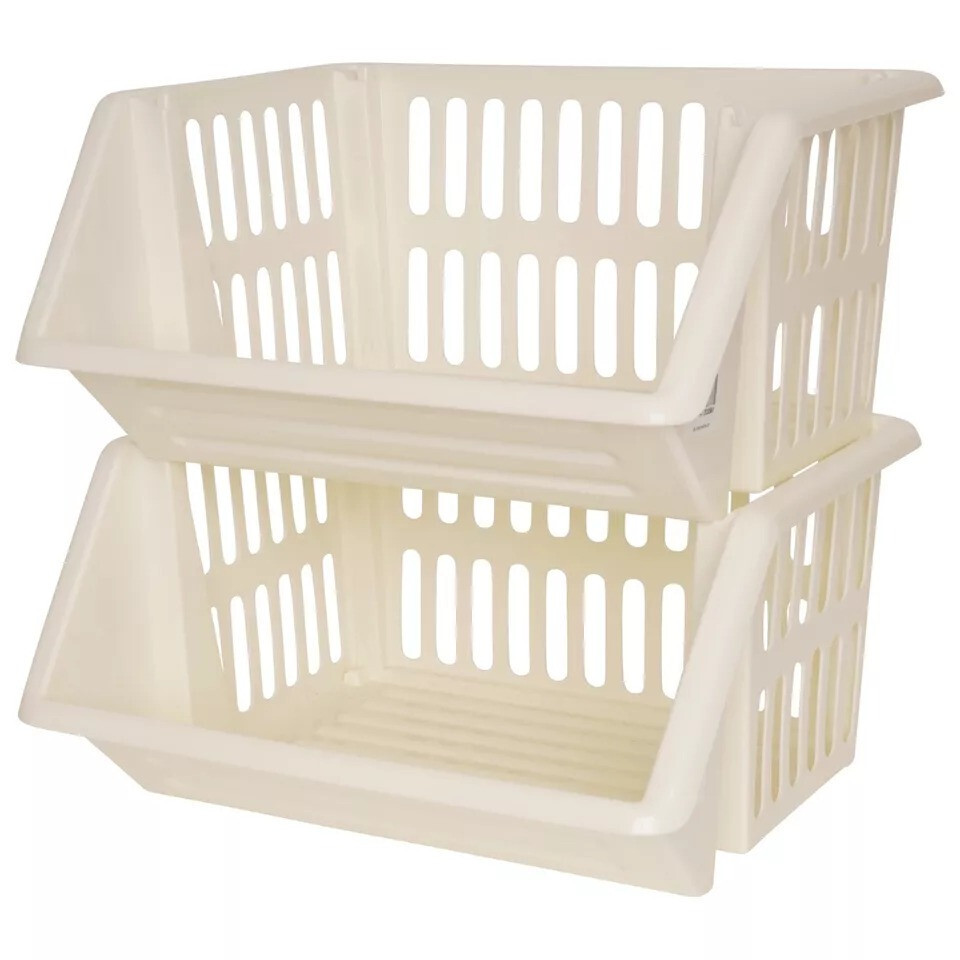 Plastic Vegetable Storage Basket Stand Kitchen Stacking Stackable Rack ...