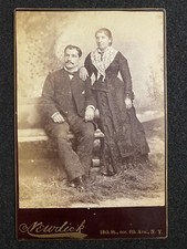 New York City NY Handsome Man And Woman Antique Cabinet Photo