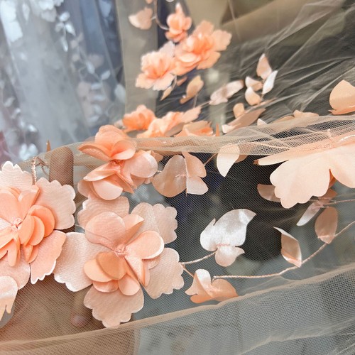 Grande Flor Encaje Tul Tela 3D Flor Tela Encaje para Boda Vestido - Imagen 12 de 15