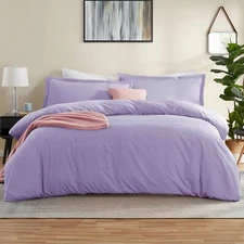 Lavender Duvet Cover Set Full Size - Soft Double Brushed With Shams
