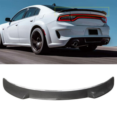 Rear Trunk Spoiler Wing For 2011-2023 Dodge Charger SRT SXT Carbon Fiber Style
