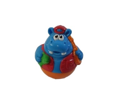 PLAYSKOOL Weebles Weeble Wobble BLUE HIPPO ANIMAL with Fishing Pole