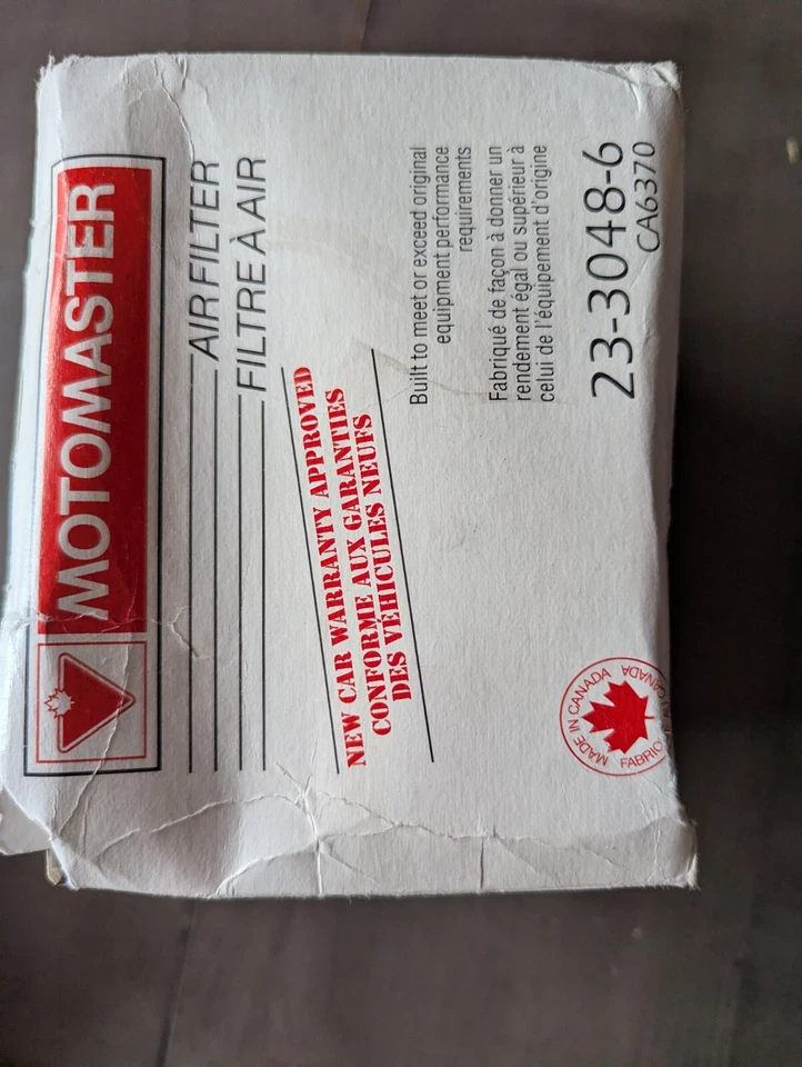 Motomaster Air Filter 23-3046-6 CA6370 87-88 Chev Beretta, Corsica, Tempest NOS Foto 3 de 3