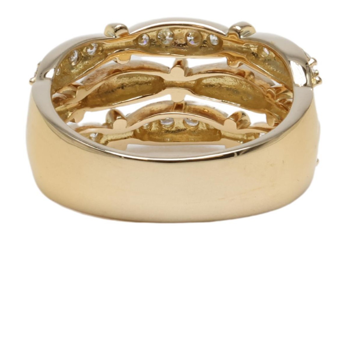 c023 希少　美品　ティファニー　1992 シグネチャー　タイピン　750 Tiffany & Co. 1992 3 Row Band 18k Yellow Gold and Diamonds
