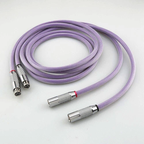 Pair 8N OCC Copper Balanced XLR Cable Carbon Fiber Plug HIFI Interconnect Cable - Picture 9 of 9