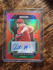 Christian Mcgowan 2022 Prizm Draft Picks RED PRIZM AUTO /50 PHILLIES PROSPECT