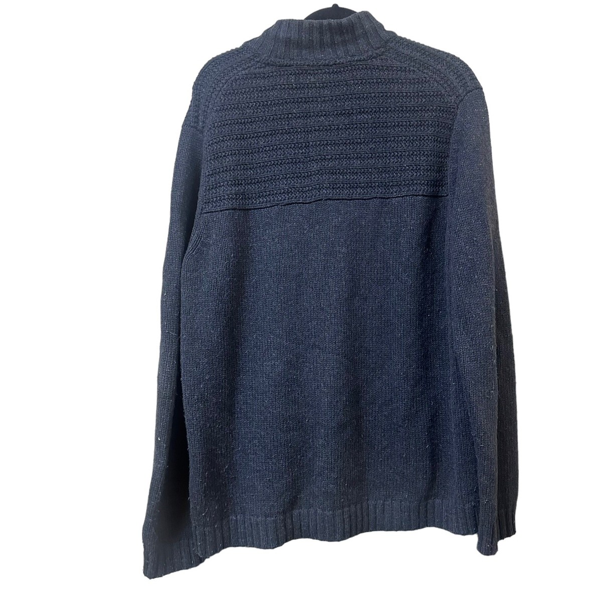 Ted Baker Sweater Mens Wool Blend Gray Quarter Button Up Pullover