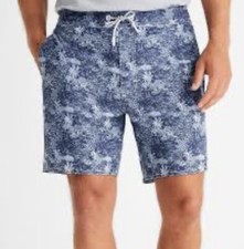 johnnie-O Half Elastic 7" Surf Shorts Limon/XXL Blue