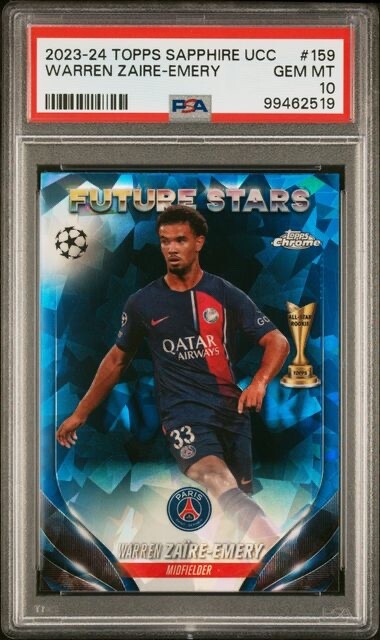 2023-24 Topps Chrome UEFA Sapphire Future Stars Warren Zaire-Emery #159