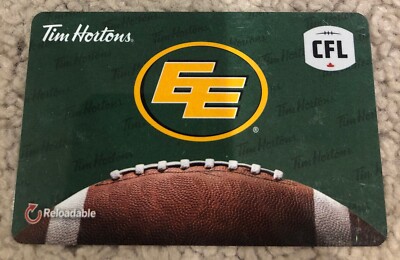 Edmonton Eskimos Football CFL Tim Horton's CANADA Gift Card *No Value Reloadable