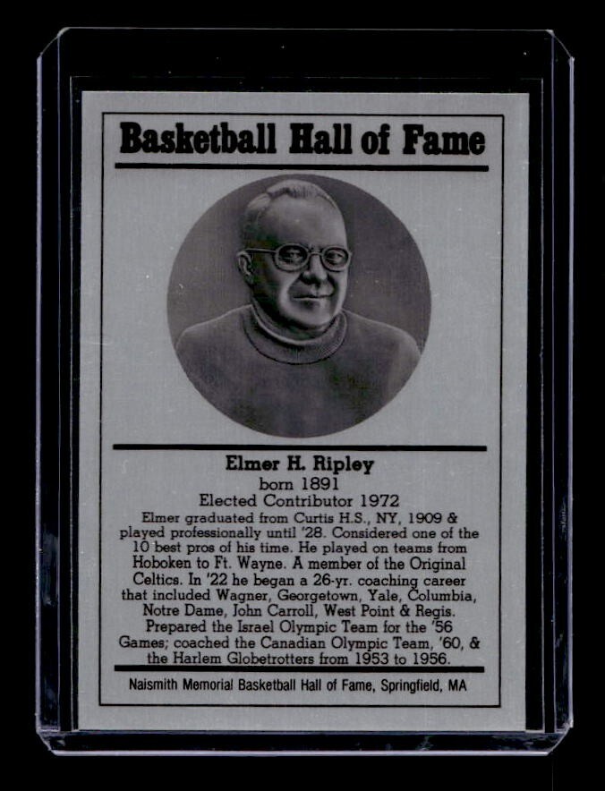 ELMER RIPLEY 1986-99 BASKETBALL HALL OF FAME METALLIC HOF