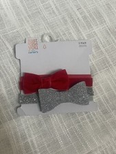 NWT Carter's- Just One You- 2pk Headbands, Red Silver Sparkly
