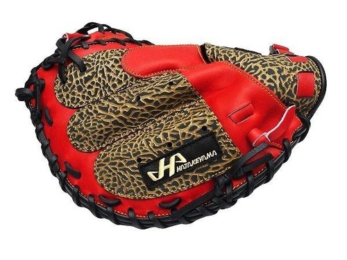 HATAKEYAMA Pro Kai Takuya MVP Model 33 inch Kip Catcher Mitt - Black/Red - Picture 5 of 8