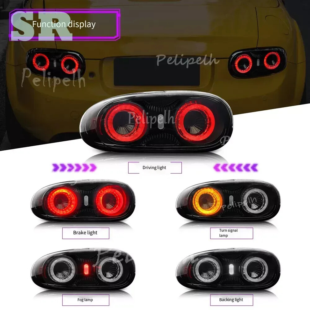 Smoked Black LED Rear Lamps Taillights Dynamic For Mazda MX-5