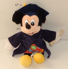 Vintage Walt Disney World Mickey Mouse Graduate 8" Plush Toy Rare HTF