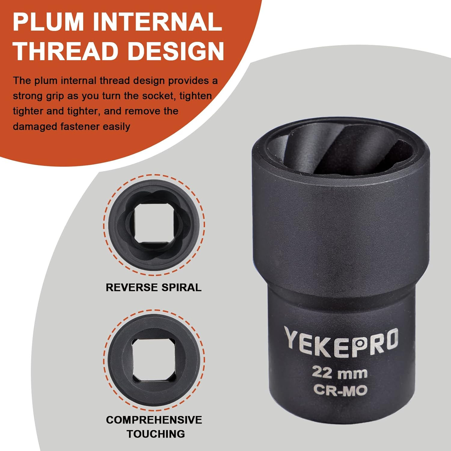 6 PCS Lug Nut Removal Tool, 1/2-Inch Drive Impact Twist Socket Set & Bolt Extrac