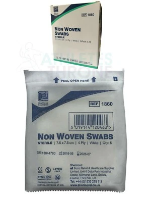 Premier Sterile Gauze Swabs Non Woven Medical First Aid Absorbent Pad 7.5 X 7.5