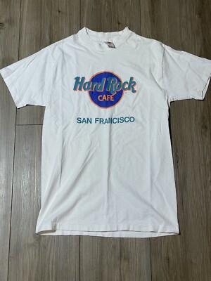 Vintage 90's Hard Rock Cafe San Francisco White Large VTG T-Shirt Single  Stitch