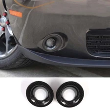 2pcs Front Fog Light Covers Lamp Trim for Dodge Challenger 2015-22 Carbon Fiber