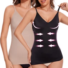 Women Camisoles Shapewear Tummy Control Body Shaper V Neck Tank Tops Slim Cami