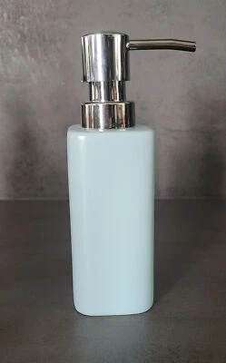 Amitola Bleu Clair Distributeur De Savon En Grès Avec Fini Mat - Photo 1/3