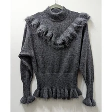 ZARA Special Edition Frilled Flounce Mohair Sweater With Ruffles Size S
