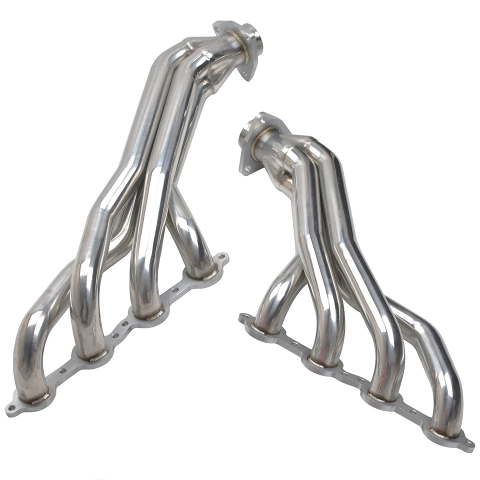 Polished Long Tube Headers & Y Pipe Kit for 2007-2014 Chevy GMC 4.8/5.3/6.0L New - Image 2 of 4