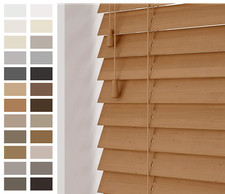 Image of NewEdgeBlinds Real Wood String Venetian Blinds Smooth Slats 50mm Made To Measure