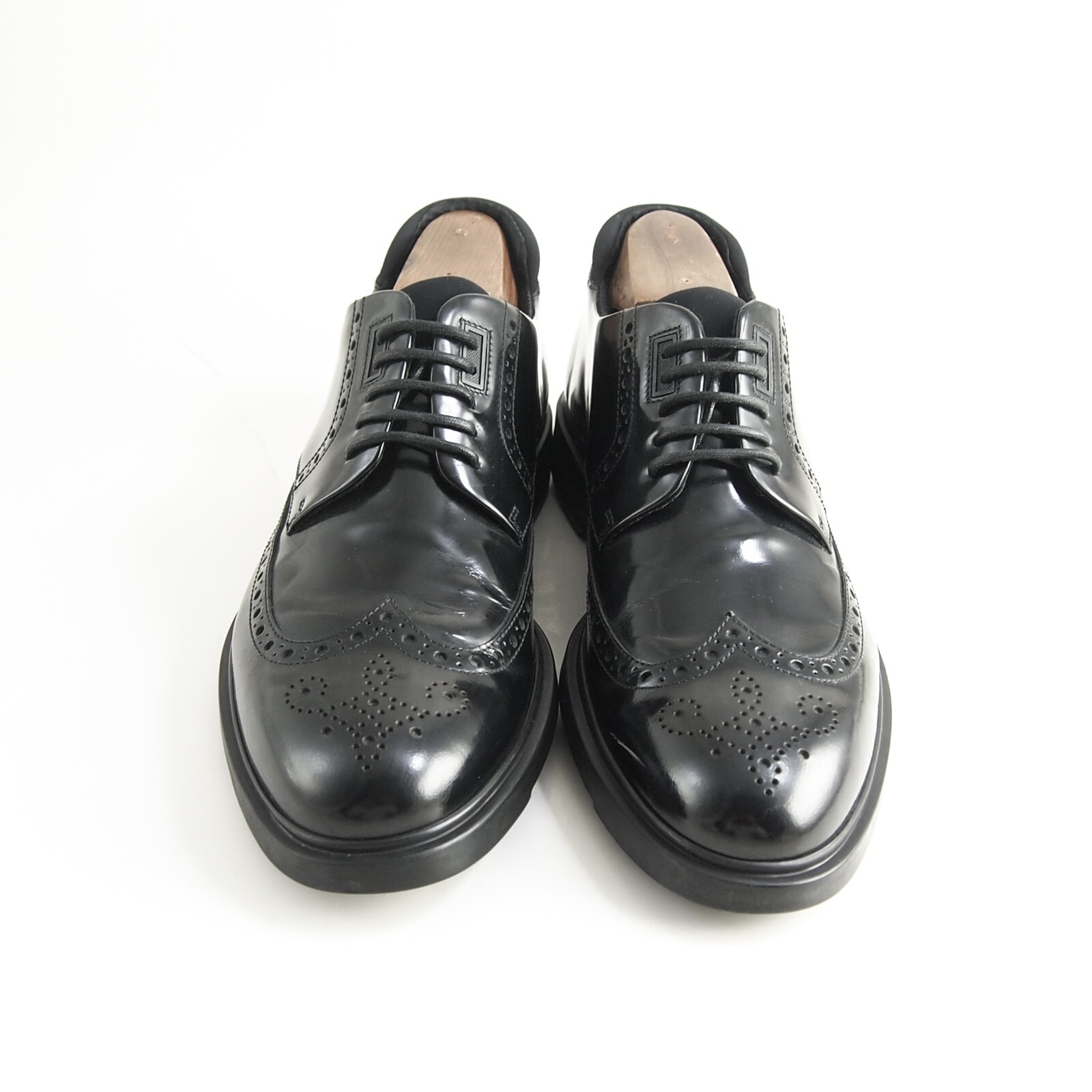 SAOLA Hugo Boss Brogues Derby Ortho Lite in pelle nera da uomo taglia EU 41 5 US 8 5