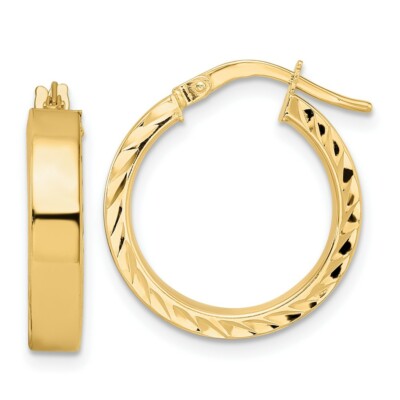 Real 14kt Yellow Gold Polished Hoop Earrings