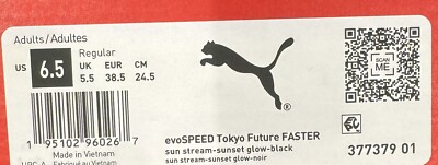Puma evoSpeed Tokyo Future Faster Running Spikes Cleats 377379-01
