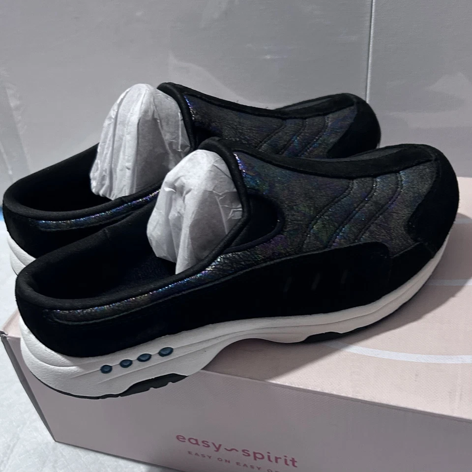 NEW! Womens EASY SPIRIT TRAVELTIME Black Mules Shoe - Image 2 of 4