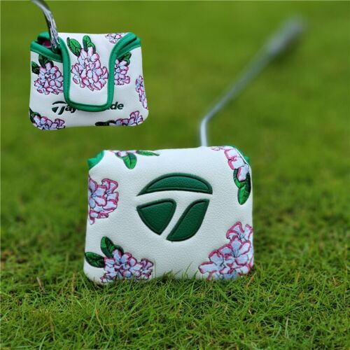 Golf Iron Blade Mallet Putter Head Cover Taylormade Classic Flower White Green - Picture 1 of 19