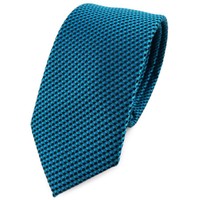 Schmale Tigertie Krawatte In TüRkisblau Schwarz Gemustert - Schlips Binder Tie