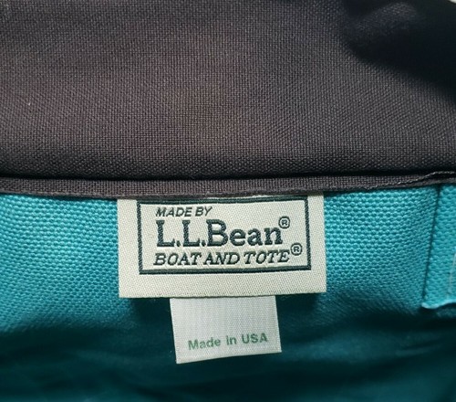 90's LL BEAN Maine Boat & Tote Zip-Top 10x10x5 Canvas Embroidered - "Charlotte" - Picture 5 of 12