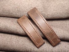 Cinturino- Spezzone 20 mm artigianale Cuoio Marrone Fibbia 16 mm Made In Italy