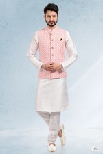 Mens Designer Traditional Ethnic Bollywood Wear Kurta Payjama Jacket Set India