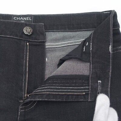 CHANEL P52756V39473 Denim Pants Jeans 42 Black Authemtic Women Used from  Japan