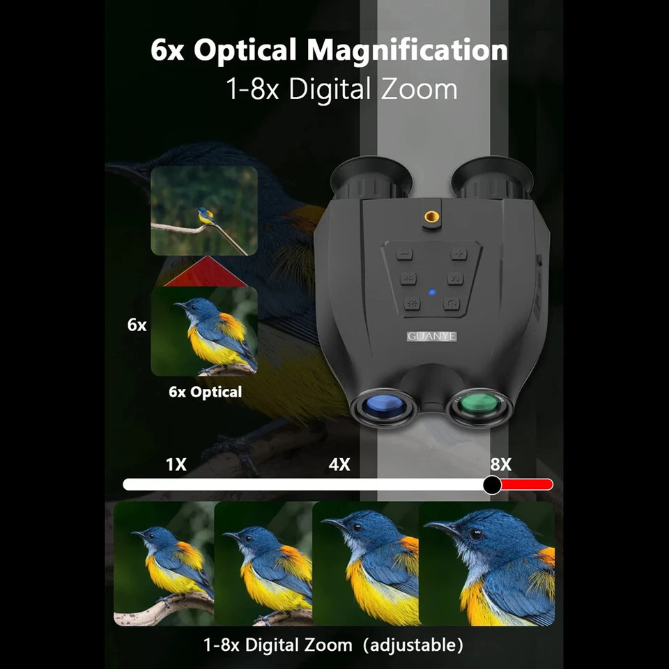 Night Vision Portable Binoculars HD Zoom Optics Telescope Hunting Outdoor Hiking - Image 3 of 4